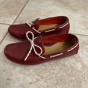 Cole Haan Men’s Leather Boat Shoes Classic Moccasin Style Burgundy